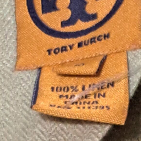 Tory Burch Women's Estee Dress Linen Gold Bias Cut Sleeveless Party Cocktail 10 - Picture 8 of 8